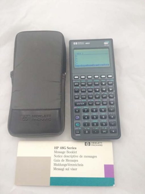 HP Calculator 48GX with case and Message Blooket # 389