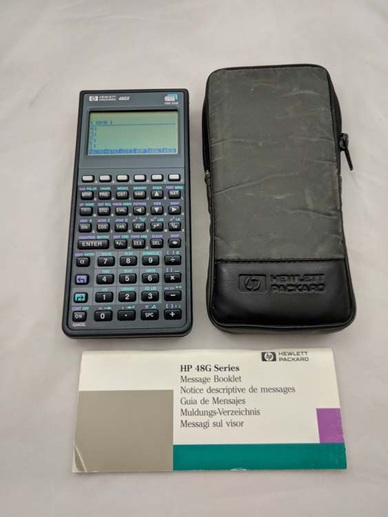 HP Calculator 48GX with case # 494 SMALL DEFECT