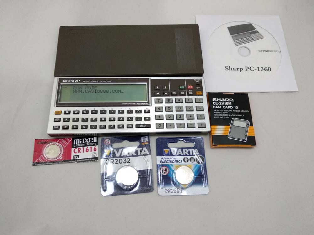 Sharp calculator PC-1360 with Memory Card 16kb CE-2H16M # 556